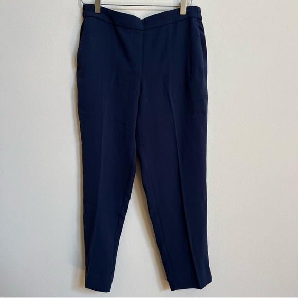 J. Crew Jamie navy tapered elastic waist trousers size 12P - Picture 2 of 3